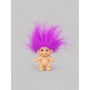 Vintage Russ Berrie Mini Troll Doll Purple Hair 1 Inch Nude Vinyl Figure 90s Toy